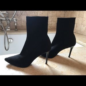 Steve Madden black sock bootie heels